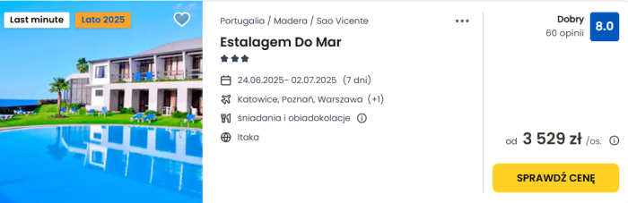 oferta hotelu Estalagem na Maderze ceny