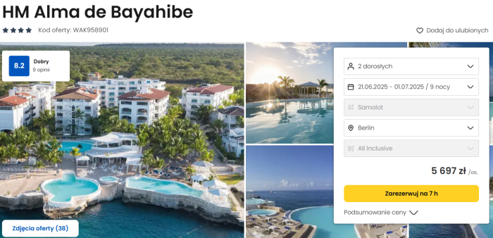 oferta hotelu HM Alma de Bayahibe w Dominikanie ceny