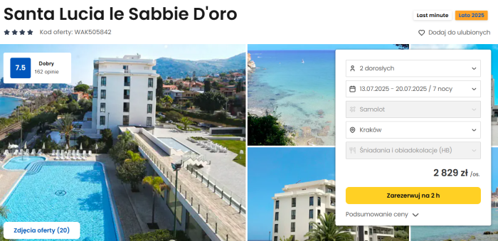 oferta hotelu Santa Lucia Sabbie D'oro na Sycylii ceny