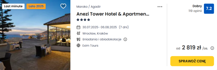 oferta hotelu nezi Tower w Maroko ceny