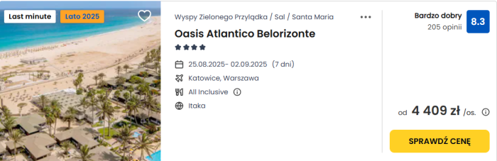 Oferta hotelu Oasis Atlantico Belorizonte ceny
