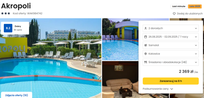 oferta hotelu Akropoli w Albanii ceny