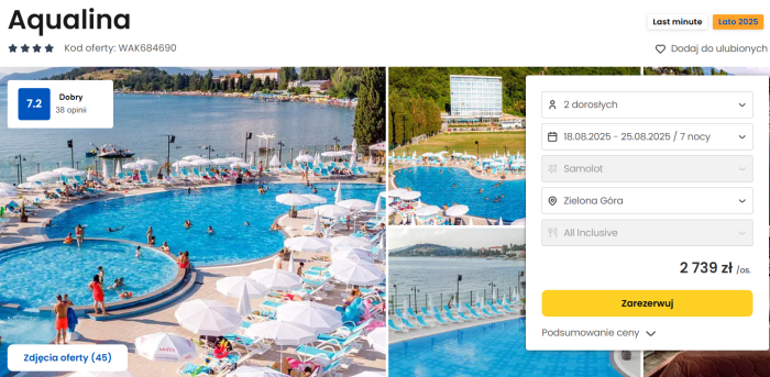 oferta hotelu Aqualina w Macedonii ceny