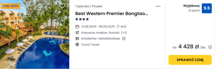 oferta hotelu Best Western Premier Bangtao w Tajlandii ceny