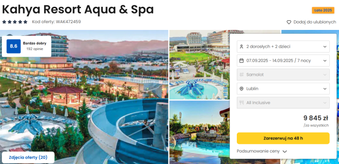 oferta hotelu Kahya Resort Aqua & Spa w Turcji