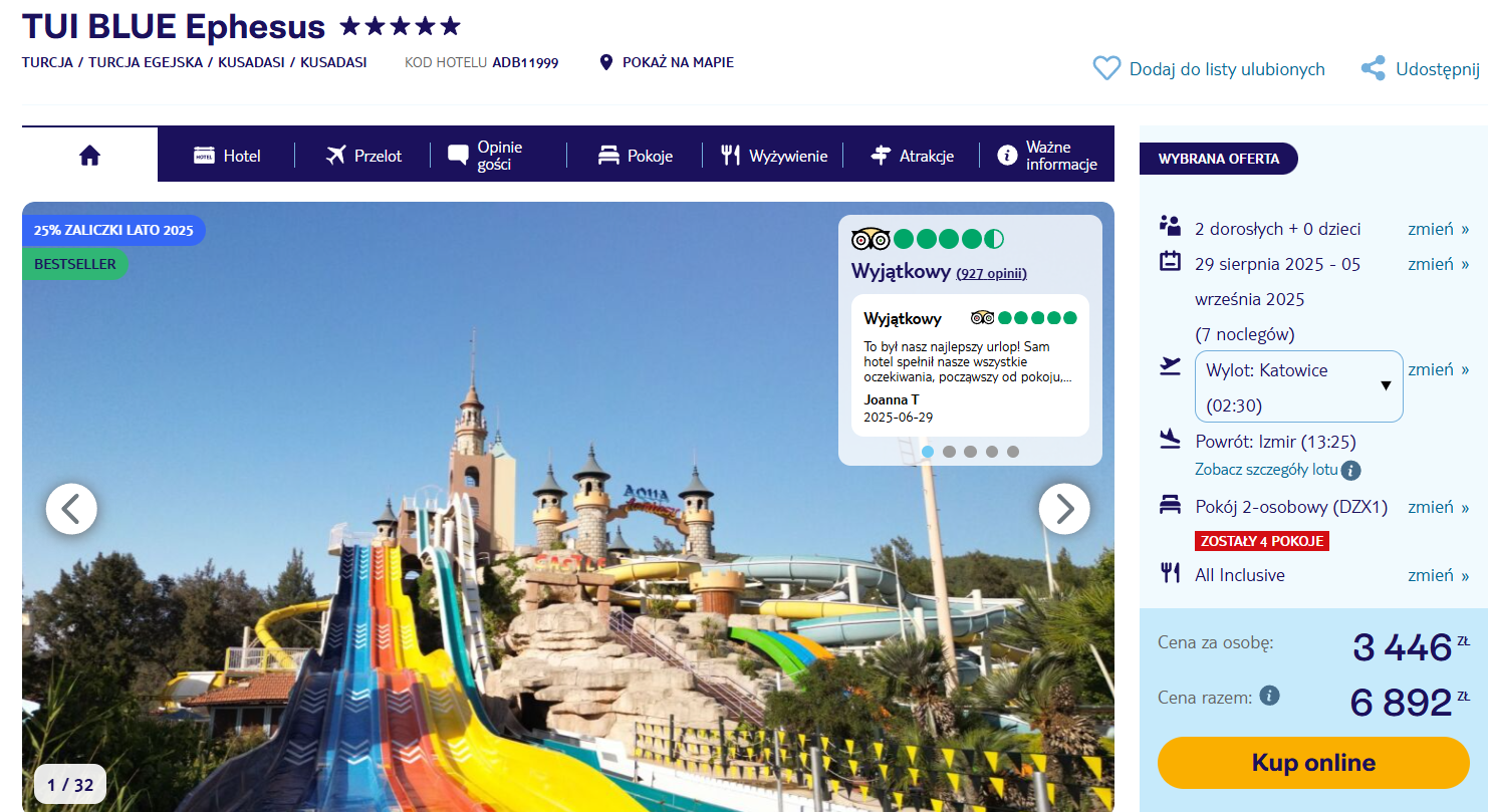 Hotel TUI BLUE Ephesus w Turcji - opinie i ceny 2025 - Tanie Wakacje