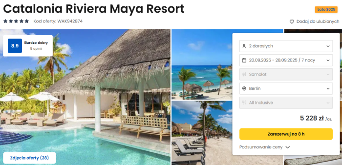 oferta hotelu Catalonia Riviera Maya Resort w Meksyku ceny