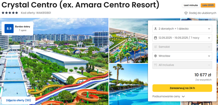 oferta hotelu Crystal Centro w Turcji ceny