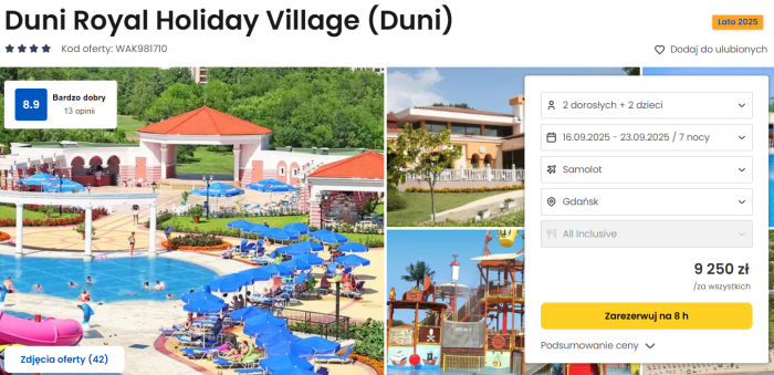 oferta hotelu Duni Royal Holiday Village w Bułgarii ceny